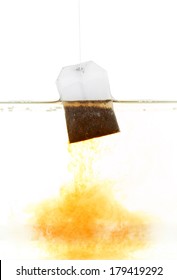 Tea Bag Dipped In Hot Water