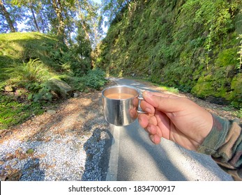 Tea breakfast in the forest