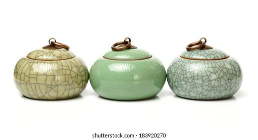 Tea Canister On White Background 