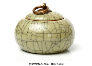 Tea Canister On White Background 