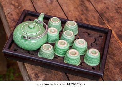 Tea Ceremony, A Set Of Teapot Cups For Making Chinese Tea