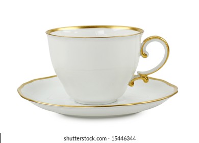 Tea Cup With Plate Isolated On White