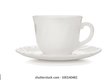 Tea cup with saucer. Isolated on white background