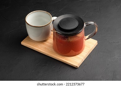 Tea, Hot Fruit Teas On A Black Background