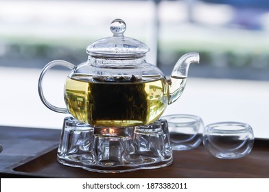 tea or hot tea and tea pot