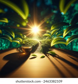 Tea Tea Leaf Pathi Sun Sunlight AI-generated image 2463381989 ...
