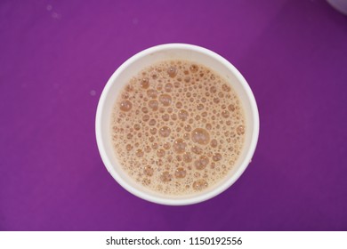 Tea With Milk In A Styrofoam Cup Or Popularly Known As 