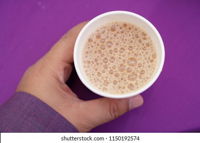 Tea With Milk In A Styrofoam Cup Or Popularly Known As 