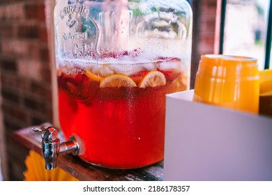 Tea Pitcher Set Up At A Party