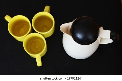 tea pot and cups