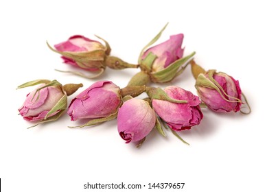 Tea Rose Flowers On White Background