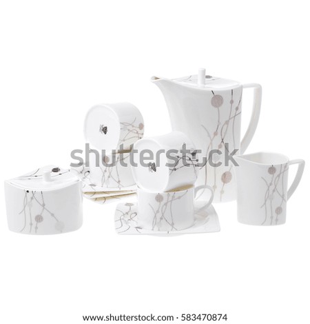 Tea set empty isolated