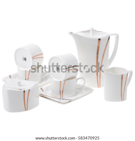Tea set empty isolated