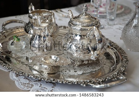 Tea set of the silverware                              
