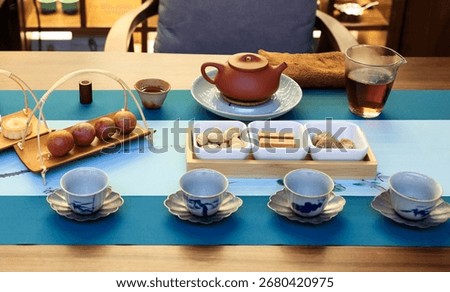 Tea sets in the teahouse