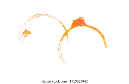 Tea stain rings isolated on white background.
