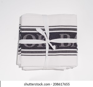 Tea Towel Pack On White Background