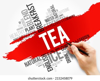 TEA Word Cloud Collage, Food And Drink Concept Background