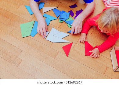 Teacher And Child Playing With Geometric Shapes, Early Learning