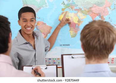 Teacher In Geography Class