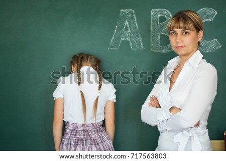 Teacher has punished the schoolgirl for the wrong example.