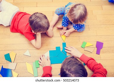 Teacher Kids Playing Geometric Shapes Stock Photo (Edit Now) 503214073