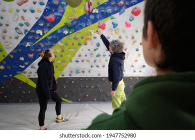 Teacher And Learner Visualizing The Climbing Route.