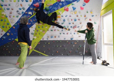 Teacher And Learner Visualizing The Climbing Route.