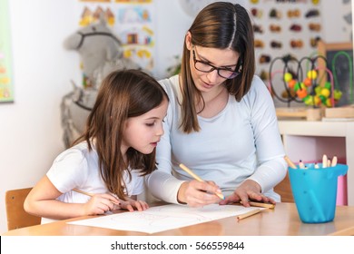 Teacher Mom Working With Creative Kid