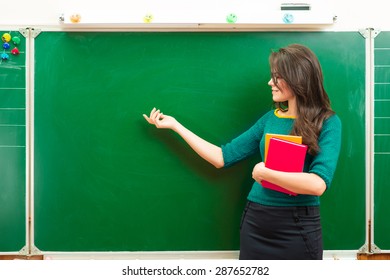 Teacher Stands At The Blackboard And Explain The Images, Stock Photos ...