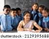 indian students in classroom