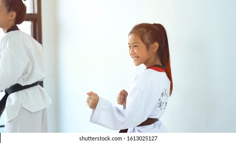 Teacher Teaching Taekwondo Girl, Korean Martial Art