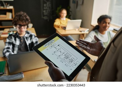 Teacher using tablet pc at lesson - Powered by Shutterstock - Get 15% off with code: PIKWIZARD15