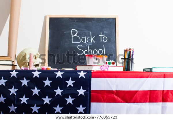 Teachers Desk Color Pencil Notebook Other Stock Photo Edit Now