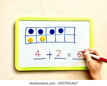 Teaching maths number bonds using counters to young children