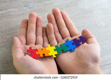 Teaching Sexual Tolerance In School And At Home: A Boy Builds An LGBT Flag Using Puzzles