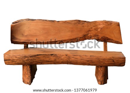 teak bench on a white background,isolate