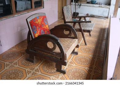 Teak Chair.  With Rattan Backrest