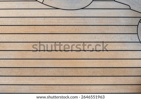Teak wood deck texture background. Wooden deck on super yacht. Yachting concept. 