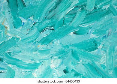 Teal Abstract Acrylic Painted Background