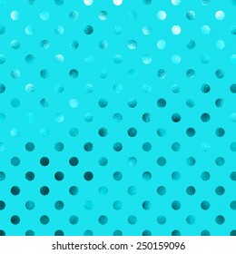 Teal Blue Metallic Foil Polka Dot Pattern Swiss Dots Texture Paper Color Background