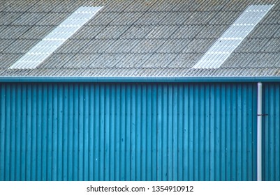 A Teal Corrugated Iron Hangar