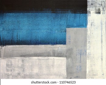 Teal And Grey Abstract Art Painting
