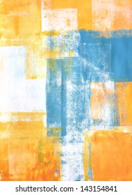 Teal And Orange Abstract Art Painting