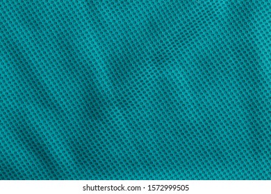 Teal Sport Tshirt Clothing Fabric Texture Background, Jersey Material Macro Close Up