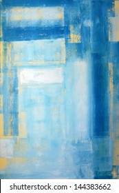 Teal And Yellow Abstract Art Painting