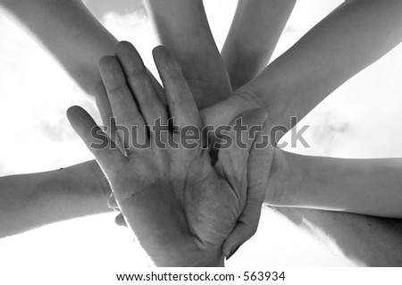 Image, Stock Photo limbs Hand Clouds