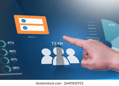 Team analytics on a touchscreen interface
