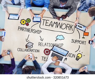 Team Corporate Teamwork Collaboration Assistance Concept Stock Photo ...