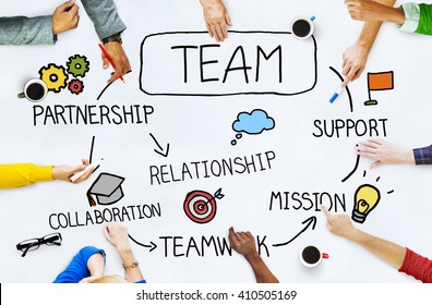 Team Corporate Teamwork Collaboration Assistance Concept